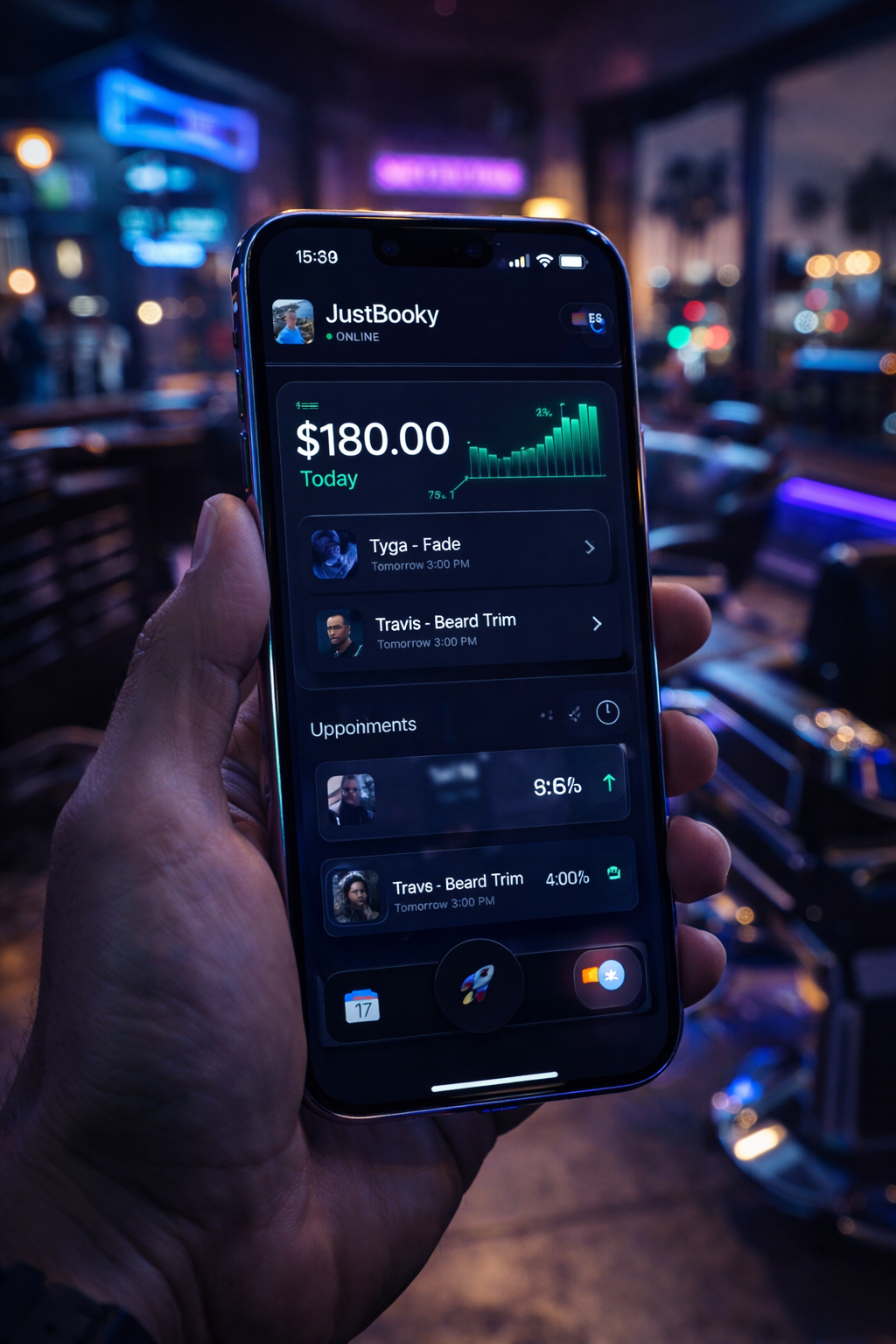 Dashboard de JustBooky